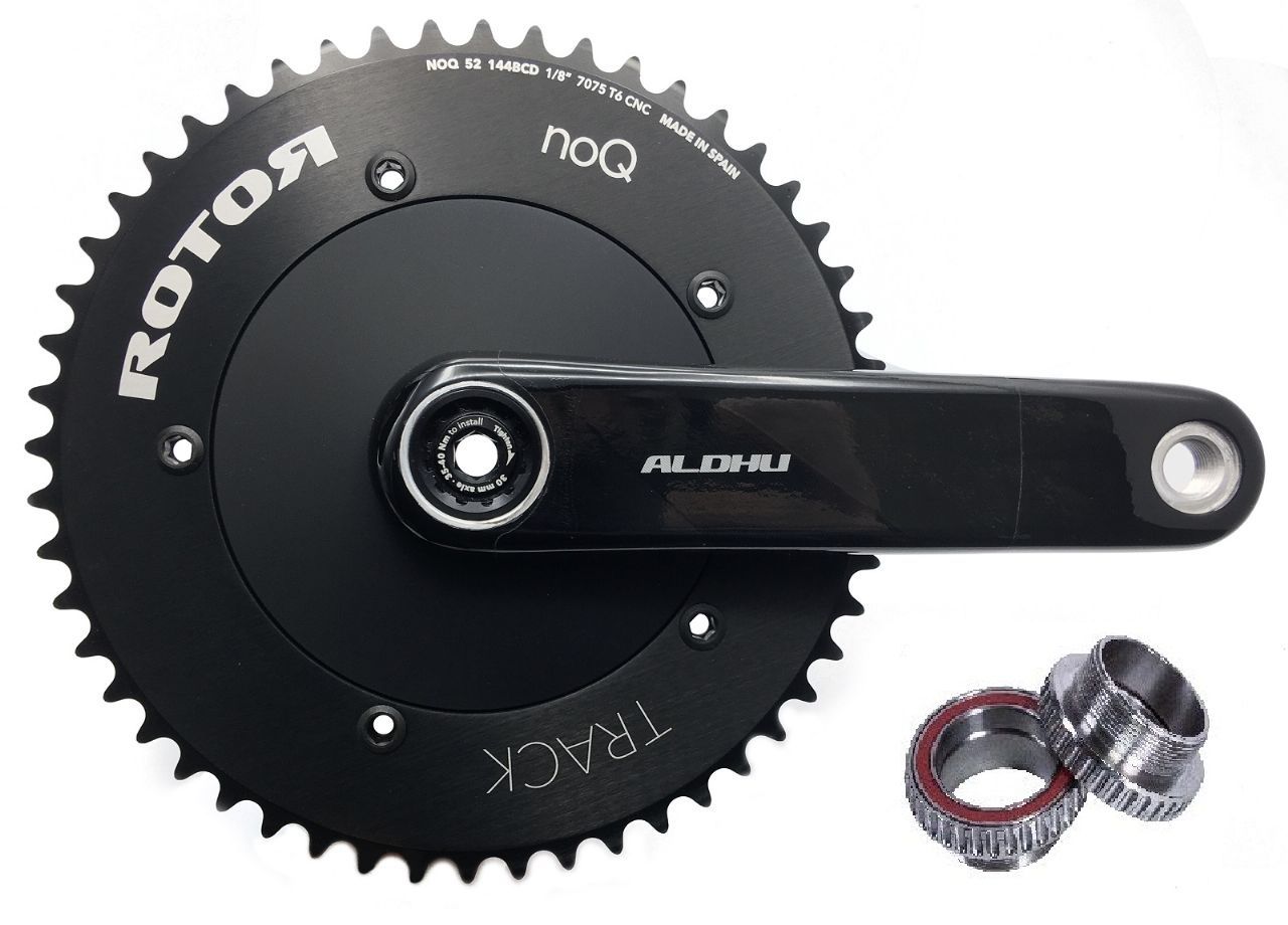 ROTOR ALDHU CARBON 30mm Axle Track Crankset C/W Bottom Bracket |  ALDHUCARTRACK